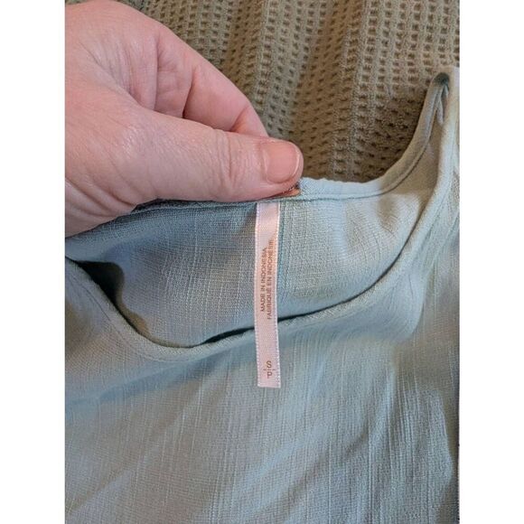 Free People Cold Shoulder Tunic Mini Dress Women's Small Mint Green Rayon - Picture 8 of 8